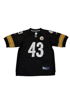 Pittsburg Steelers Troy Polamalu #43 Football Jersey Black Youth Sz Large Reebok